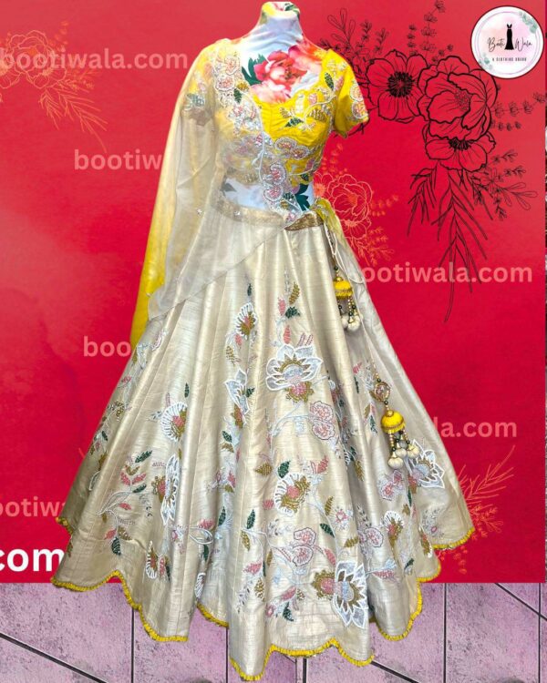 Floral Design Lehenga Choli Inspire by Rahul Mishra