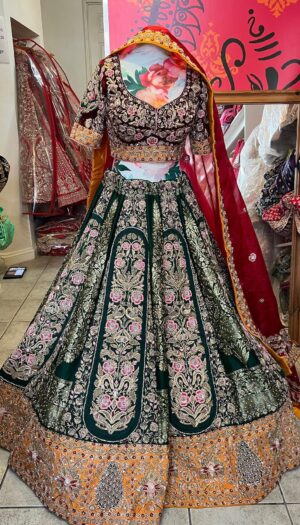 Bridal lehenga with double dupatta with price