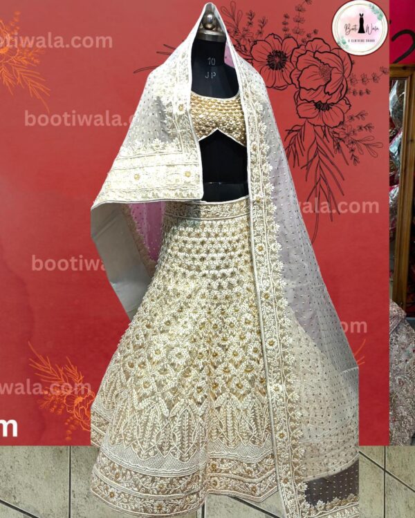 Off White Designer Lehenga Choli Inspired by Manish Malhotra