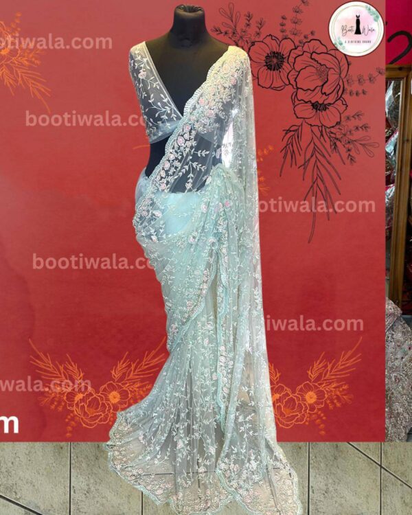 Heavy Work Designer Net Saree