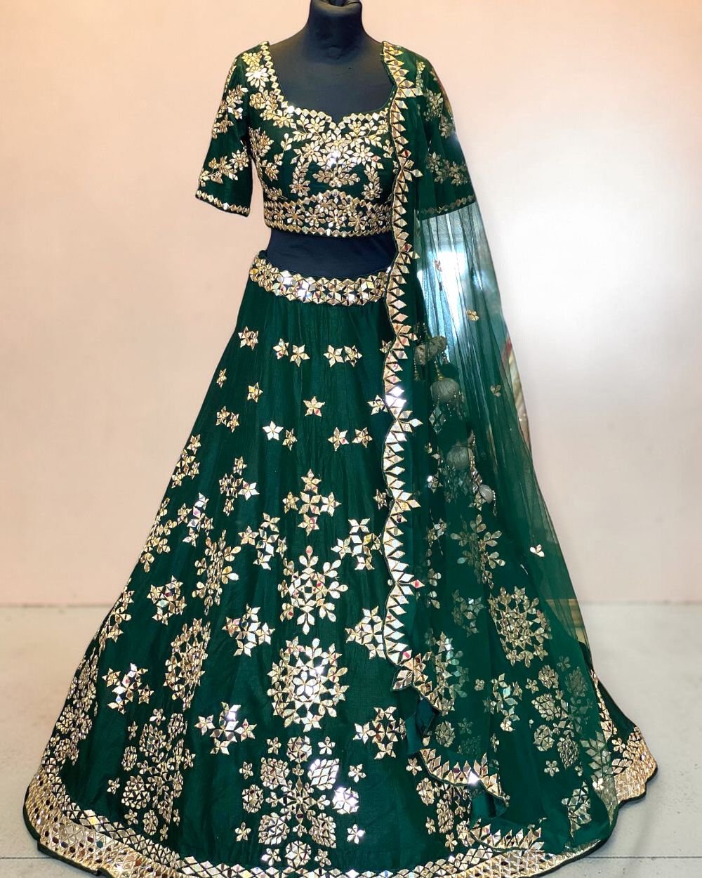 Obmre Silk Hand Emblished Designer Lehenga Choli Set (Copy) (Copy)