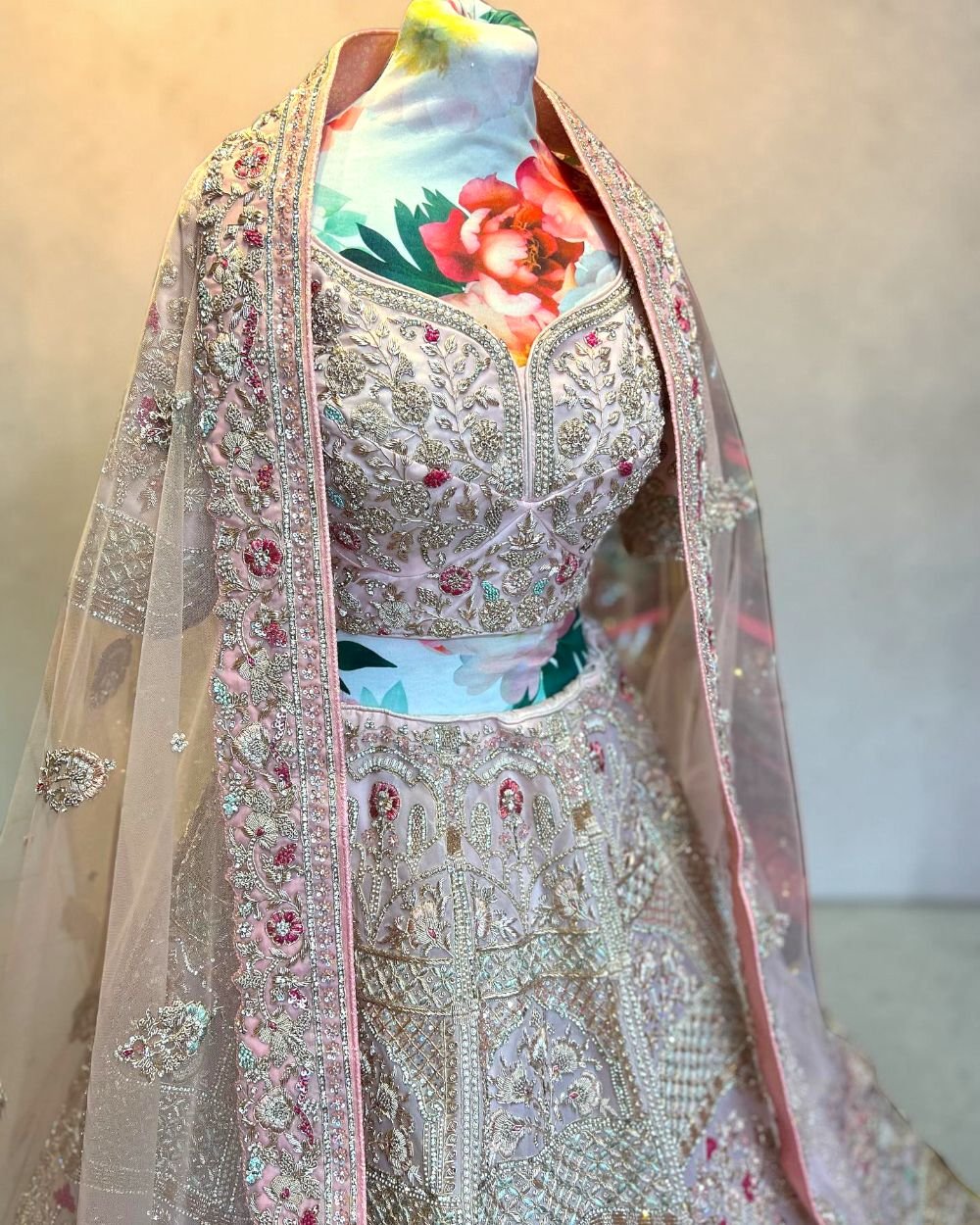 Obmre Silk Hand Emblished Designer Lehenga Choli Set (Copy) (Copy) (Copy)