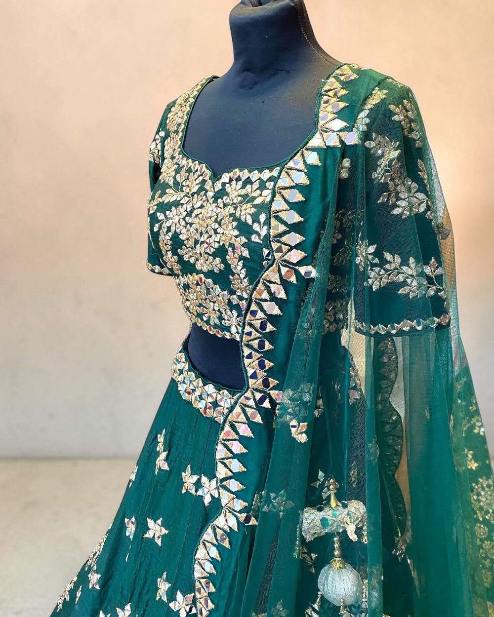 Obmre Silk Hand Emblished Designer Lehenga Choli Set (Copy) (Copy)