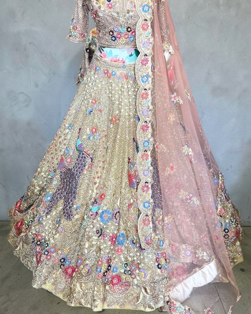 Peacock Hand Emblished Designer Lehenga Choli Set